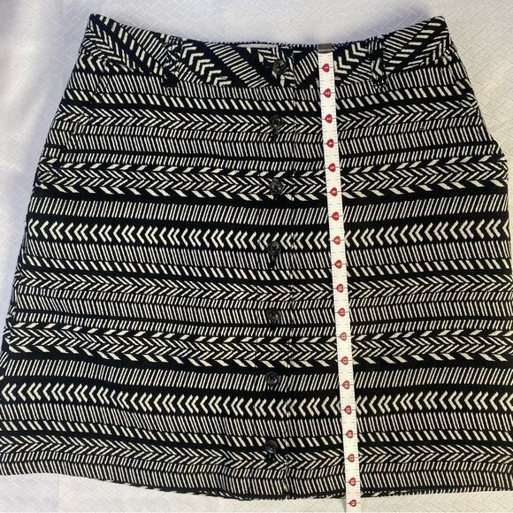 Maeve Black & White Geometric Button-Front Skirt – Anthropologie Boho Chic - Picture 7 of 12